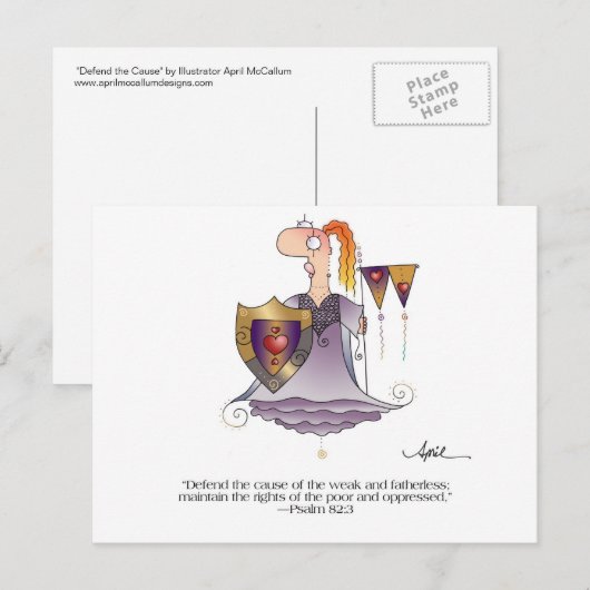 VERDEDIG HET OORZAKELIJKE Briefkaart DOOR April Mc (Voorkant / Achterkant)