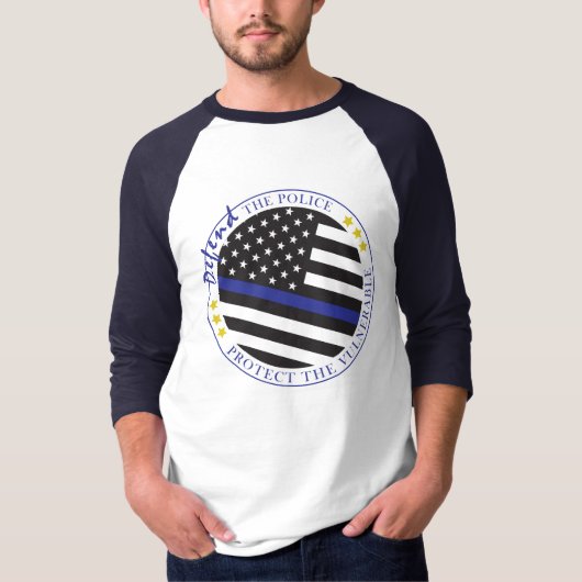 Verdedig het Politie Baseball Shirt (Voorkant)