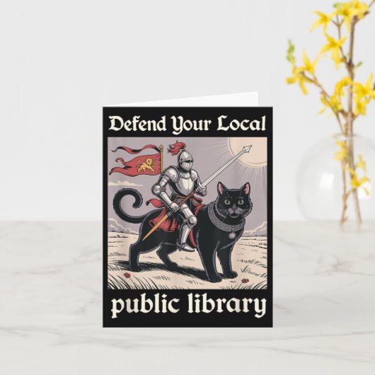 Verdedig je lokale openbare bibliotheek Grappige r Kaart (Gele Bloem)