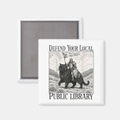 Verdedig je lokale openbare bibliotheek Grappige r Magneet (Voorkant / Achterkant)