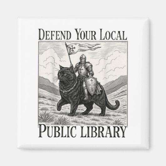 Verdedig je lokale openbare bibliotheek Grappige r Magneet (Voorkant)