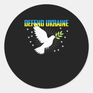 Verdedig Oekraïne Vredesduif Ronde Sticker