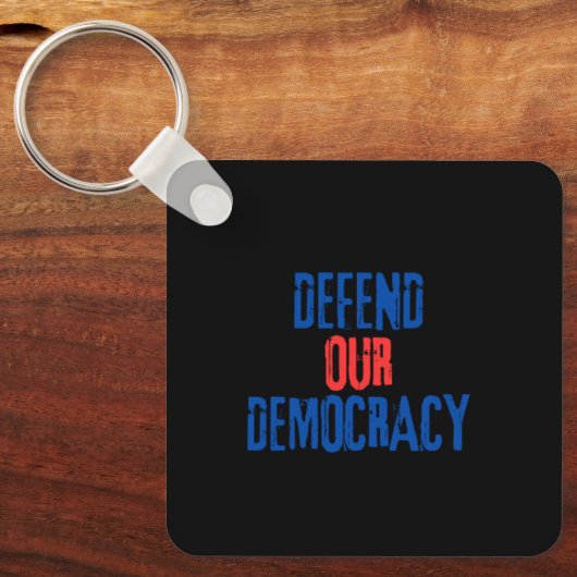 Verdedig onze democratie Metaal Sleutelhanger (Voorkant)