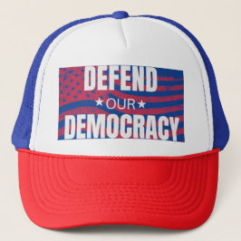 Verdedig onze democratie Tri-Color Trucker Hat Trucker Pet