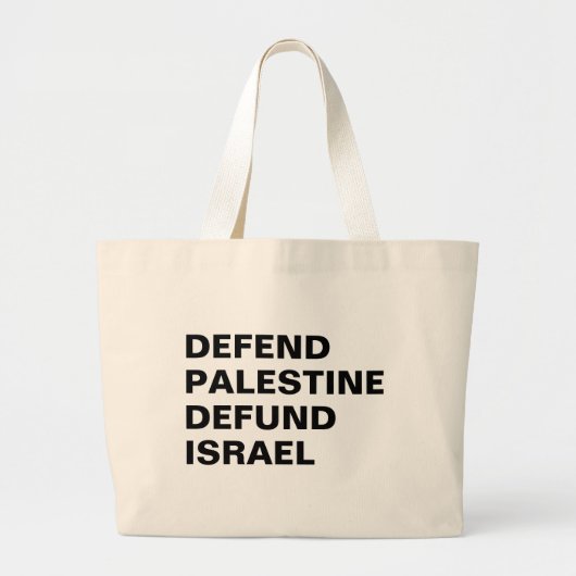 Verdedig Palestina defund Israël - Anti Israël Grote Tote Bag (Voorkant)