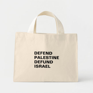 Verdedig Palestina defund Israël - Anti Israël Mini Tote Bag