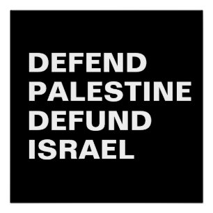 Verdedig Palestina defund Israël - Anti Israël Perfect Poster