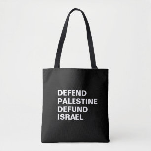 Verdedig Palestina defund Israël - Anti Israël Tote Bag