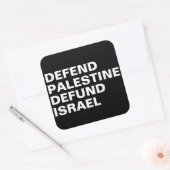 Verdedig Palestina defund Israël - Anti Israël Vierkante Sticker (Envelop)