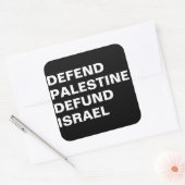 Verdedig Palestina defund Israël - Anti Israël Vierkante Sticker (Envelop)