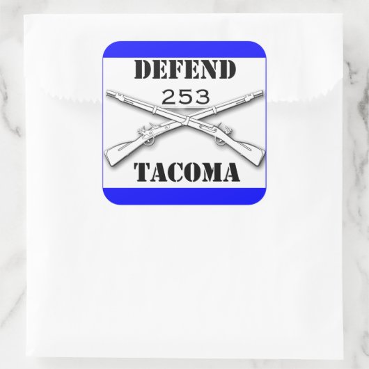 Verdedig Tacoma Vierkante Sticker (Tas)