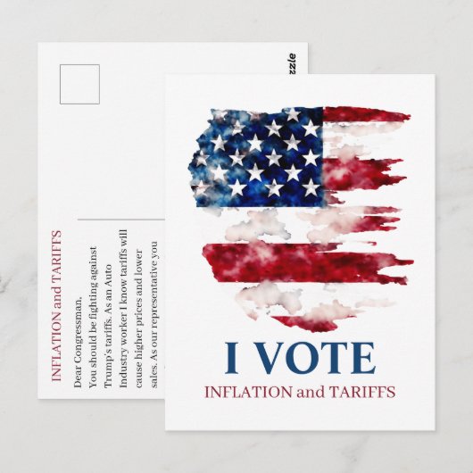 Verdedig tarieven en belastingen politieke inflati briefkaart (Voorkant / Achterkant)