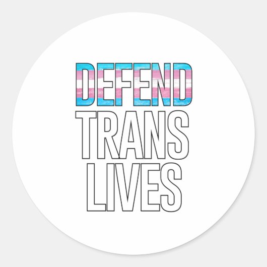 Verdedig Translevens Ronde Sticker (Voorkant)