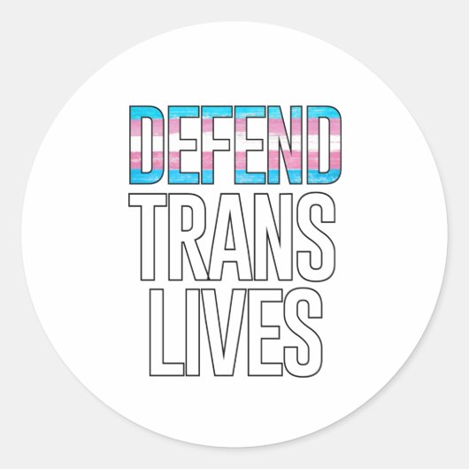 Verdedig Translevens Ronde Sticker (Voorkant)