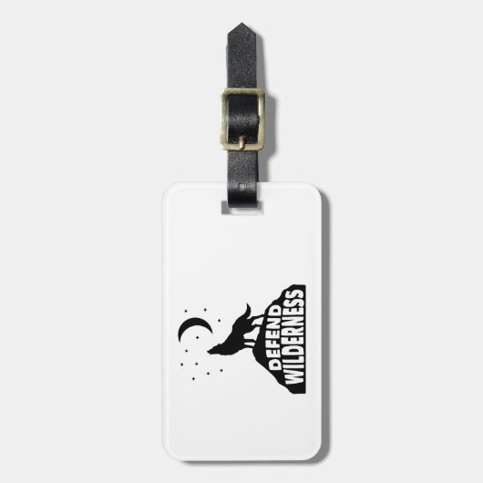 Verdedig Wilderness Wolf Moon Bagagelabel (Voorkant verticaal)