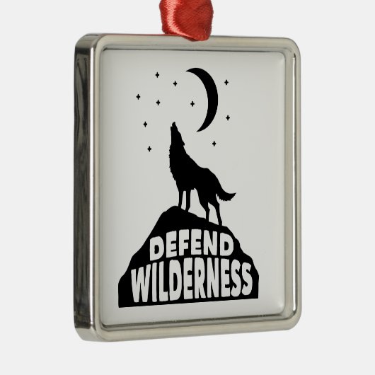 Verdedig Wilderness Wolf Moon Metalen Ornament (Rechts)
