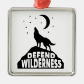 Verdedig Wilderness Wolf Moon Metalen Ornament (Voorkant)