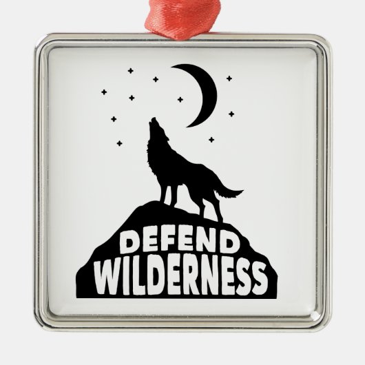 Verdedig Wilderness Wolf Moon Metalen Ornament (Voorkant)