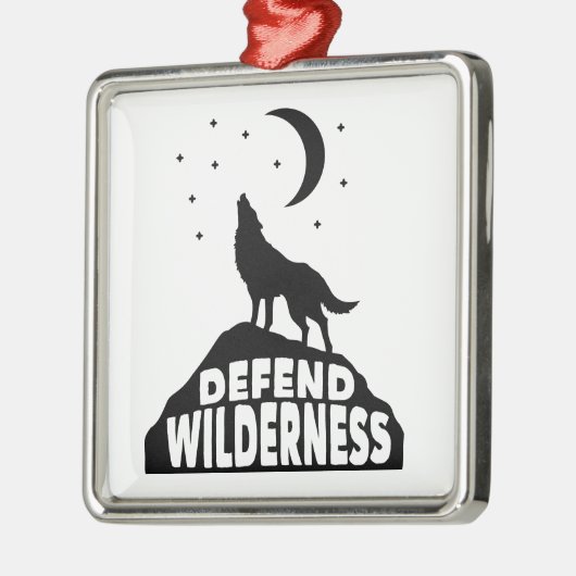 Verdedig Wilderness Wolf Moon Metalen Ornament (Links)