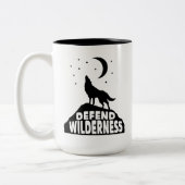 Verdedig Wilderness Wolf Moon Tweekleurige Koffiemok (Links)