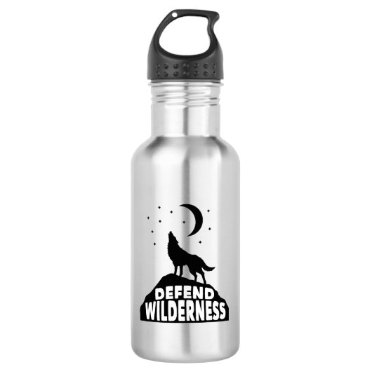 Verdedig Wilderness Wolf Moon Waterfles (Voorkant)