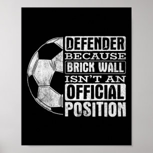 Verdediger bakstenen muurpositie sport voetbal poster