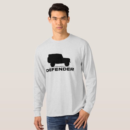 Verdediger Silhouette Long Hoeve T-shirt (Voorkant volledig)