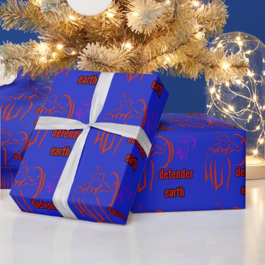 verdediger van de aarde cadeaupapier (Feestdagen)