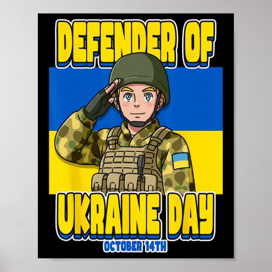 Verdediger van de Dag van Oekraïne 14 oktober Poster (Voorkant)