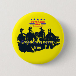 Verdedigers van de vrijheid helder geel ronde button 5,7 cm
