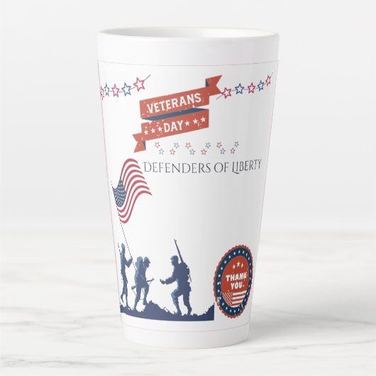 Verdedigers van vrijheid wit latte mok (Voorkant)