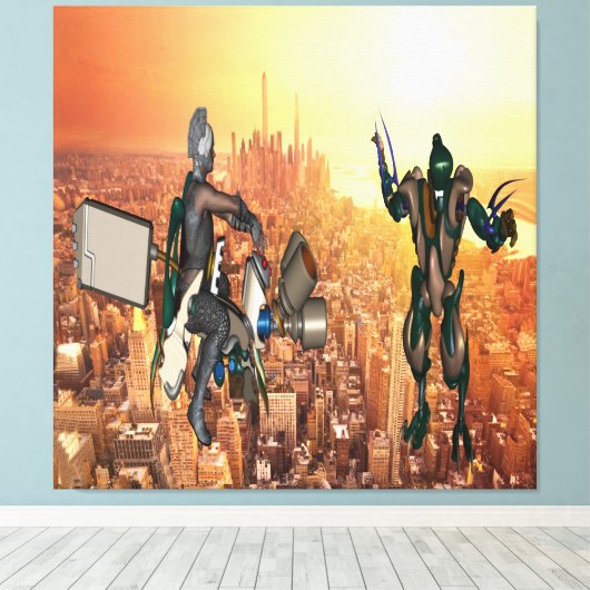 Verdediging van de Aarde Canvas Afdruk (Insitu (Houten vloer))