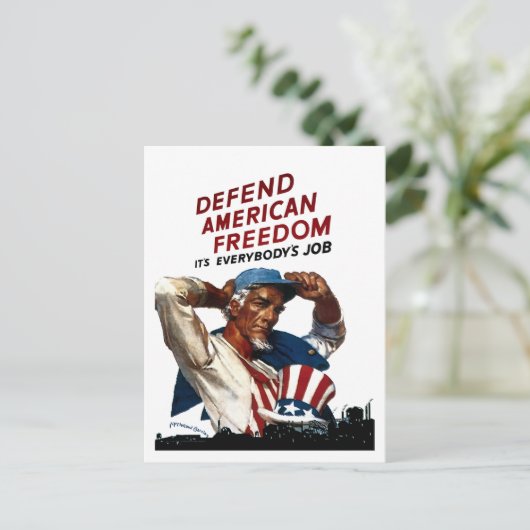 Verdediging van de Amerikaanse vrijheid Briefkaart (Staand voorkant)