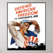 Verdediging van de Amerikaanse vrijheid — Grens Poster (Voorkant)