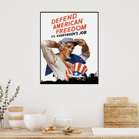 Verdediging van de Amerikaanse vrijheid — Grens Poster (Keuken)