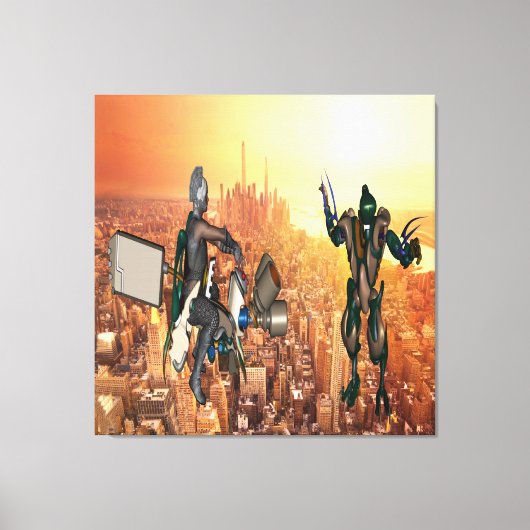 Verdediging van planeet aarde canvas afdruk (Voorkant)