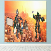 Verdediging van planeet aarde canvas afdruk (Insitu (Houten vloer))