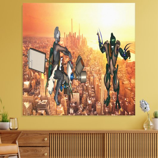 Verdediging van planeet aarde canvas afdruk (Insitu (Woonkamer))
