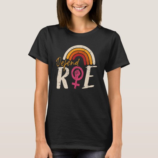 Verdediging van Roe Pro Choice Abortion Feminist W T-shirt (Voorkant)