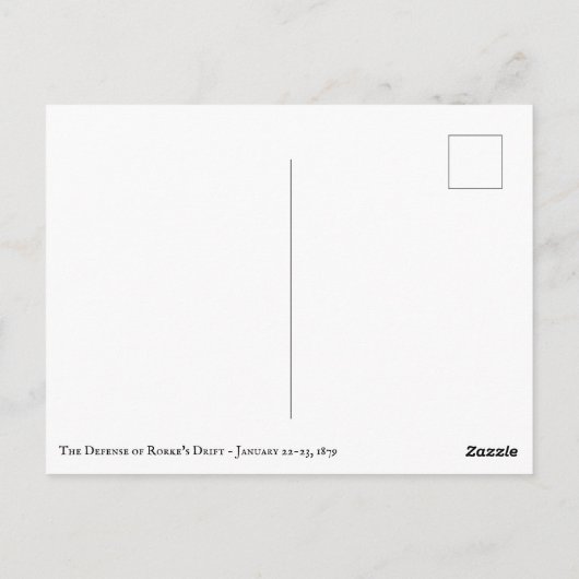 Verdediging van Rorke's Drift Briefkaart (Achterkant)