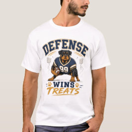 Verdediging Wint Lekkernijen Rottweiler Voetbal T-shirt