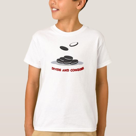 Verdeel en verdien kinder t-shirt (Voorkant)