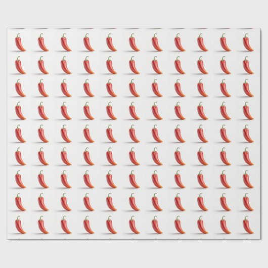 Verdeel je cadeau met een rode, hot chili wrapper cadeaupapier (Vlak)