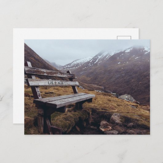 Verdeel uw Initialen op bank | Romantisch Briefkaart (Voorkant / Achterkant)