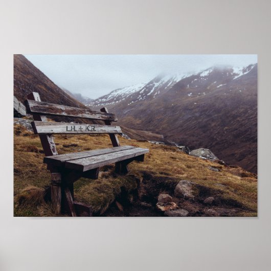 Verdeel uw Initialen op deze bank | Romantisch Poster (Voorkant)