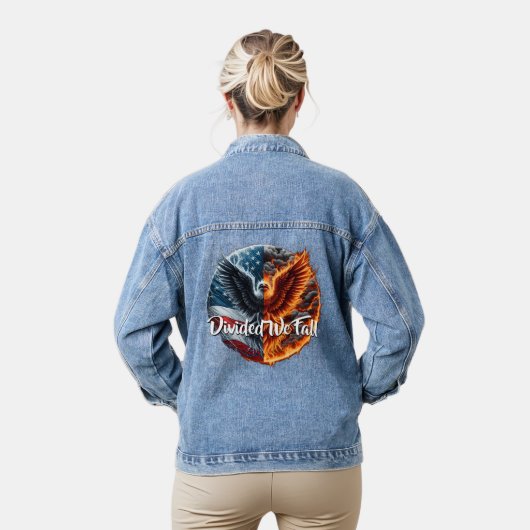 Verdeeld We Herfst USA Burning Denim Jacket (Model)