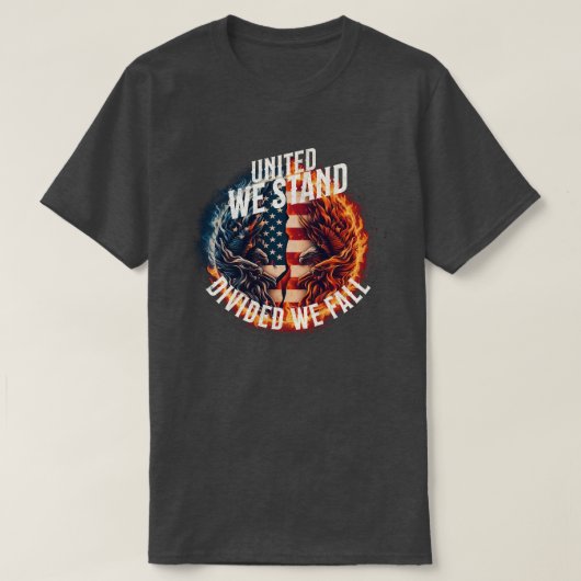 Verdeeld We Herfst USA Burning T-shirt (Design voorkant)