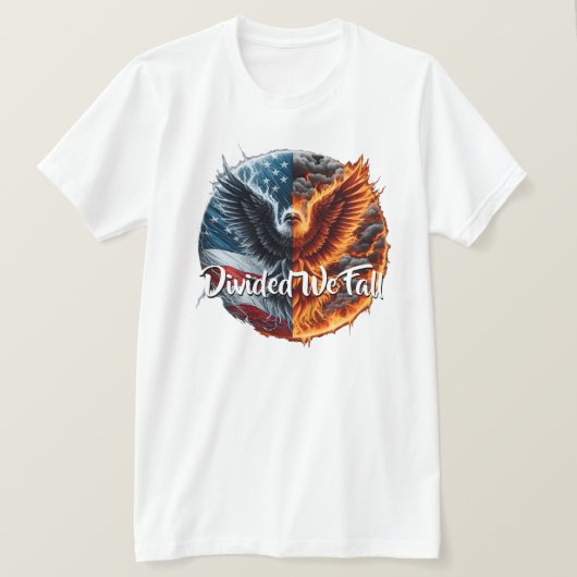 Verdeeld We Herfst USA Burning T-shirt (Design voorkant)