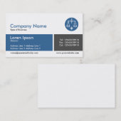 Verdeelde band blauw en donkergrijs visitekaartje (Voorkant / Achterkant)