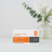 Verdeelde band - Oranje en donkergrijs - Initialen Visitekaartje (Staand voorkant)